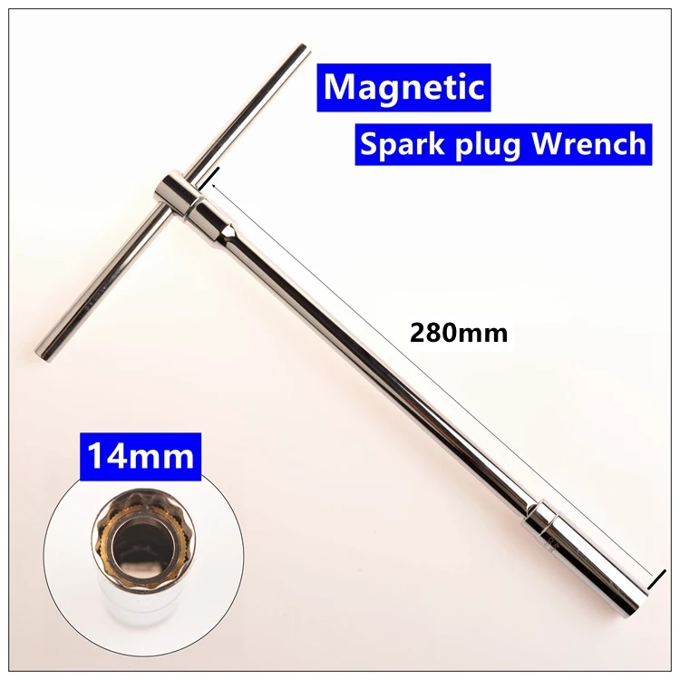 Магнитный инструмент для снятия свечи зажигания 3/8 16 мм 14 мм магнитный инструмент для снятия свечи зажигания - Цвет: 14mm with Wrench