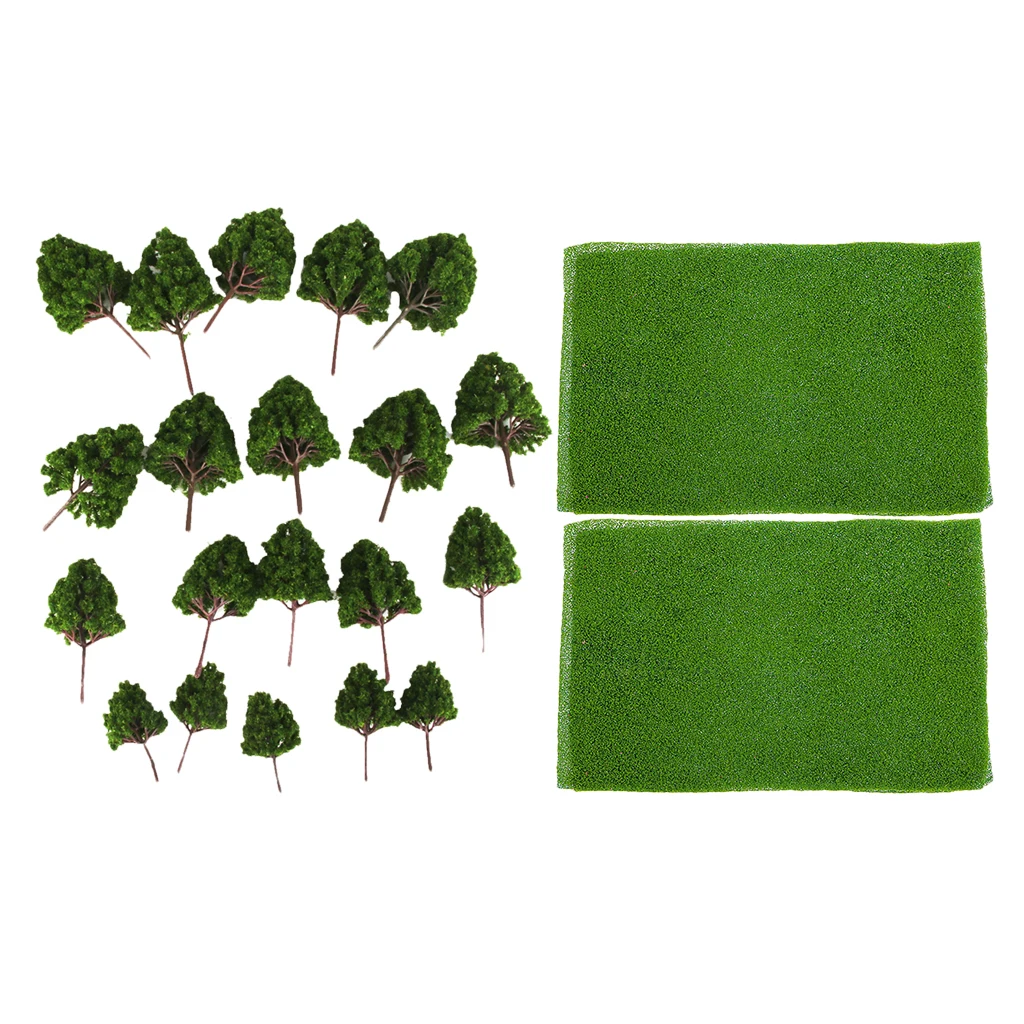 Miniature Models Tree+Grass Mat Lawn Models HO OO N Layout for Architectural