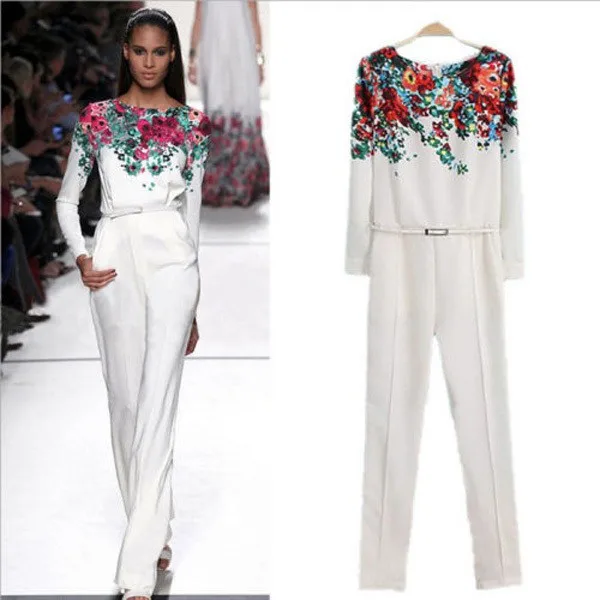 2014-New-Celeb-Style-Vintage-Women-White-Round-Neck-Long-Sleeve-Floral-Pattern-Slim-Jumpsuits-Fashion