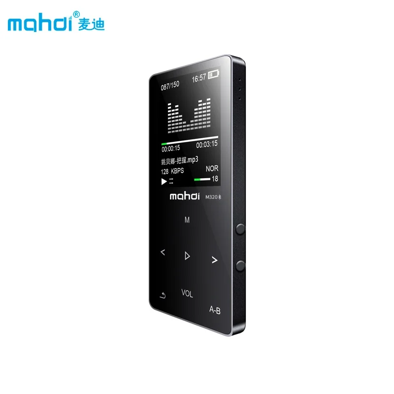 Bluetooth Mp4 плеер 8 Гб FM радио цифровой MP3 MP4 Динамик Сенсорное видео мини без потерь диктофон музыкальный плеер многоязычный - Цвет: black