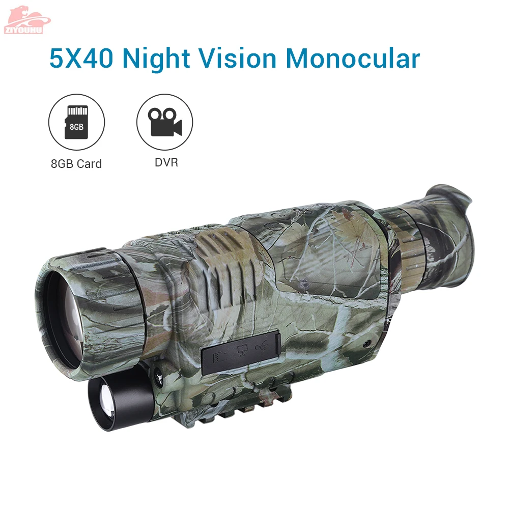 

ZIYOUHU Monocular Military Digital Night Vision Device Night Viewing Telescope With Infrared Camera Hunting Scope, Multifunction