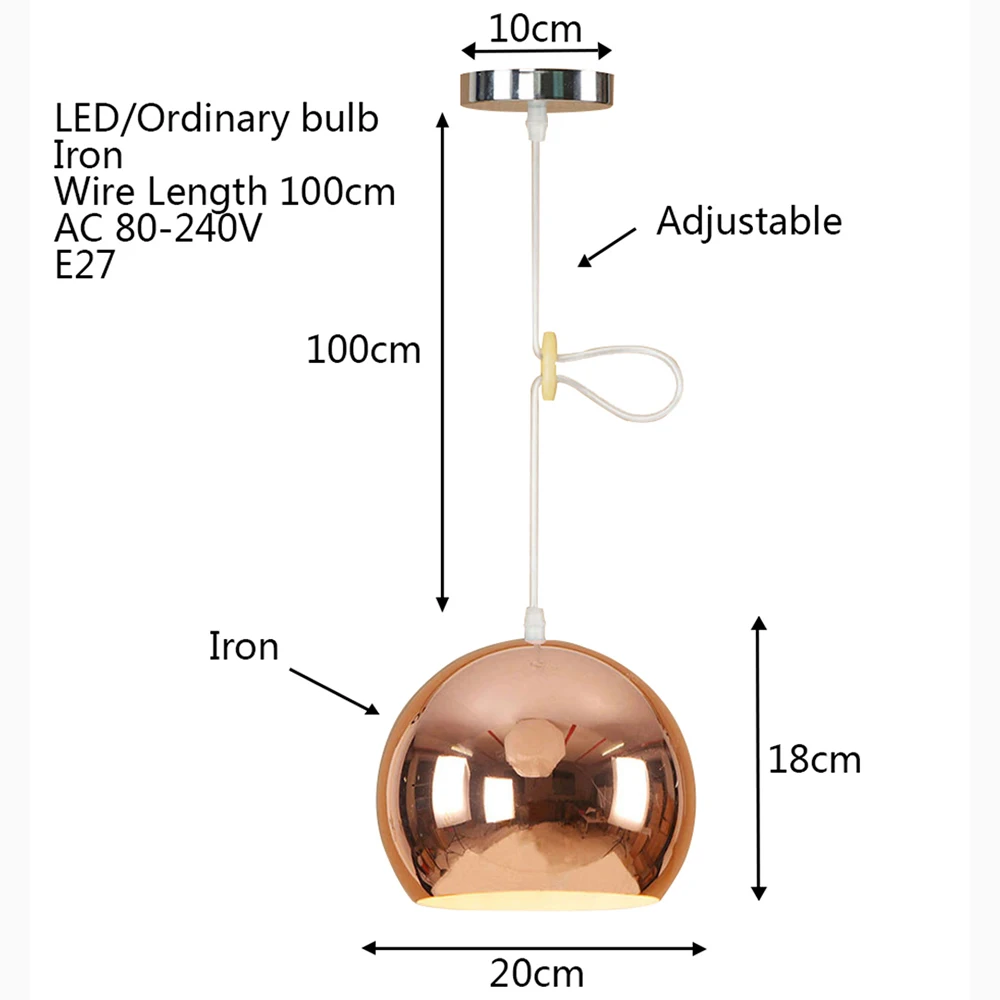 Простой современный плакированный железом подвесной светильник светодиодный E27 Творческий Лофт подвесной светильник для гостиной спальни отеля кафе