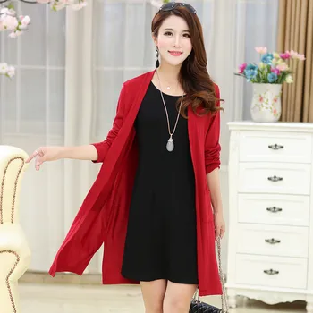 

NIFULLAN Two Piece Set Spring/Fall Fashion Elegant Mother Clothing Casual Cotton Tops Big Size Women Casual Loose Cardigan