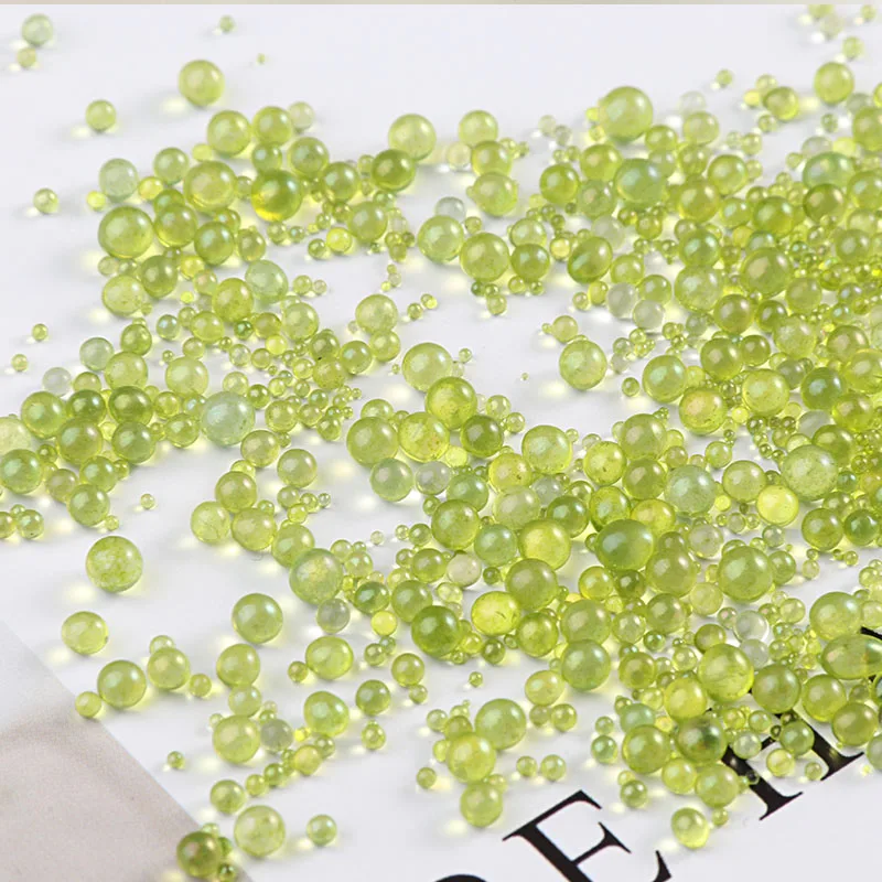 10 г/упак. мини шарики-пузырьки 0,4-3 мм Смешанные крошечные бусины для стеклянного глобуса, кремниевые формы, наполнителя, амулеты для рукоделия, домашнего декора - Цвет: 17 Army Green