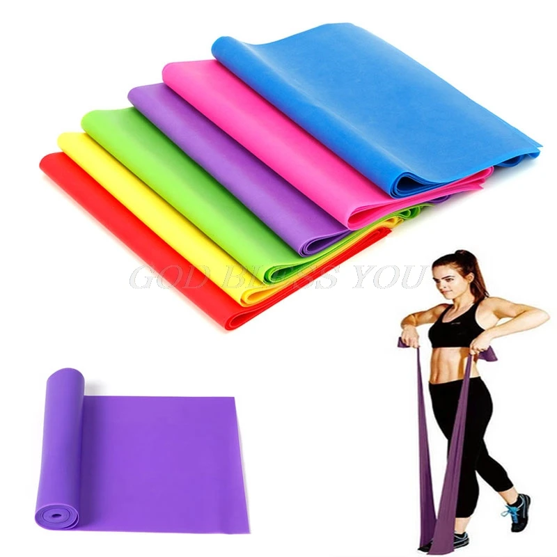 

HOT SALE 1.2M Elastic Yoga Pilates Rubber Stretch Exercise Band Arm Leg Back Fitness High Quality