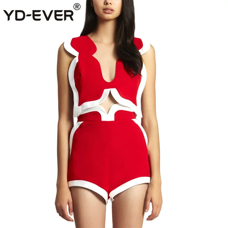 

2017 New European Style Fashion Spring 2 Piece Set V-neck Short Tank Sleeveless and Women Shorts