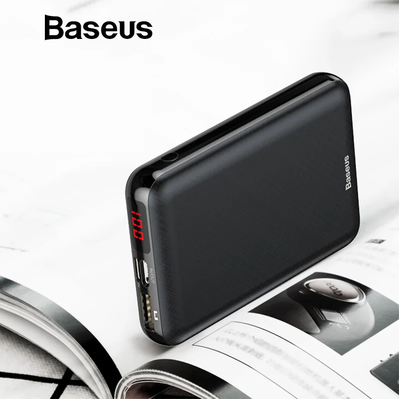 Baseus 10000 мАч Мощность Bank зарядное устройство для iPhone XS XR 5V 3A USB быстрой зарядки PD 3,0 быстрой зарядки Мощность банка для samsung Xiaomi huawei банка