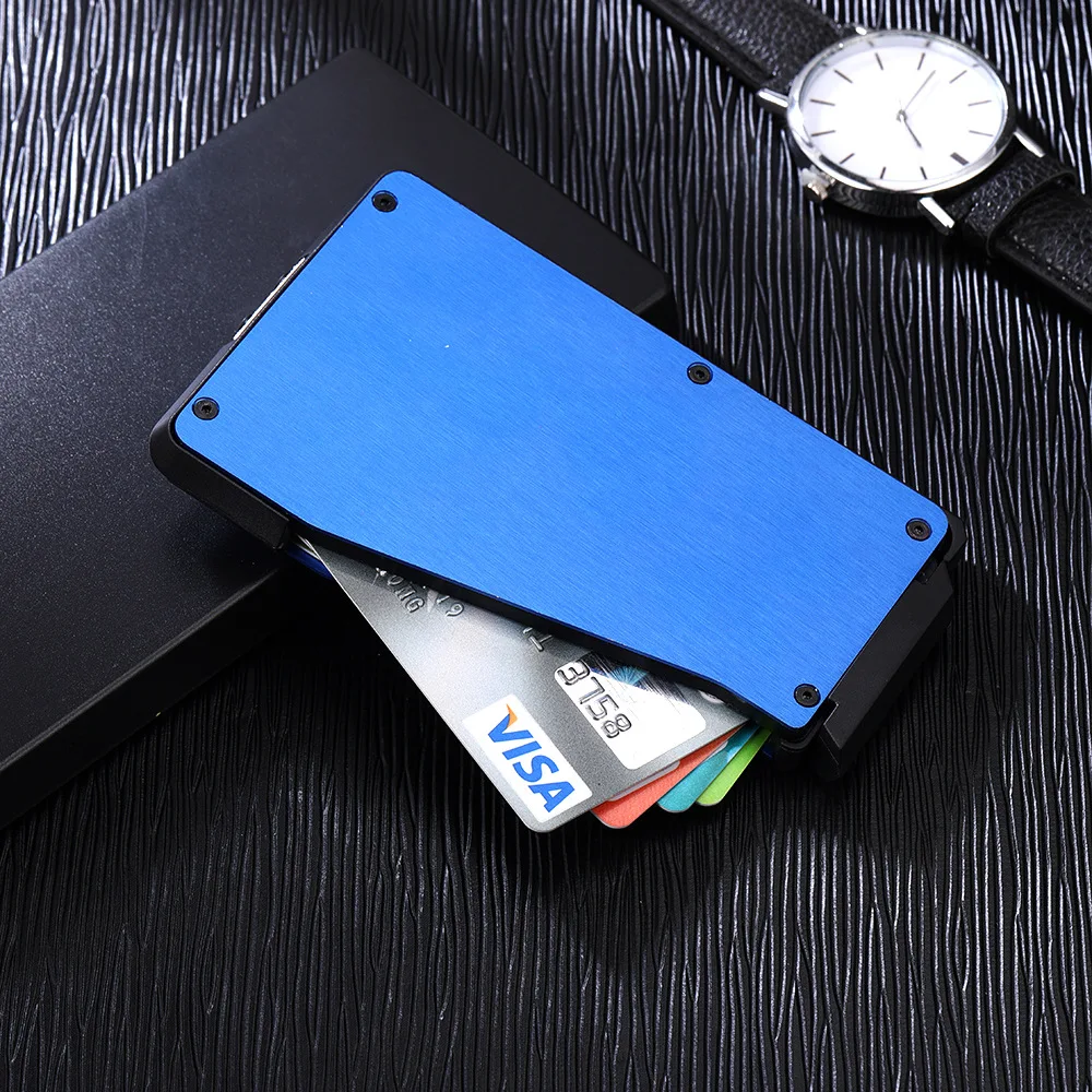

2019 New RFID Credit Card Holder Aluminum Alloy Card Box Antimagnetic Metal Card Wallet Anti-static Bank Set Card