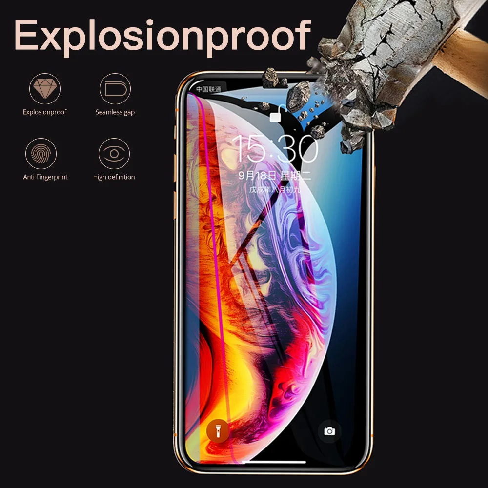 Forubest 9D Защитная пленка для переднего экрана iPhone X XS Max HD Гидрогелевая 6 6s 7 8 Plus