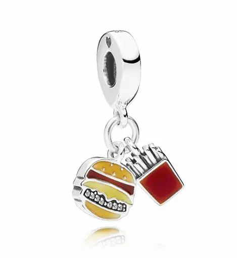 

Maxi Cute Small Fries Hamburger European Beads Charms Fit Original Pandora Bracelets & Bangles Necklaces for Women DIY Bijoux