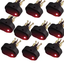 Soporte para EE. UU., 10 Uds., accesorios universales para coche, colores LED12V 30A, negro, resistente, apagado/encendido, interruptor de palanca basculante, venta