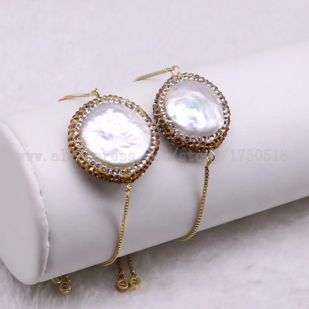 

Natural pearl beads druzy bracelet bangle high quality golden stone crafted bracelets 3085