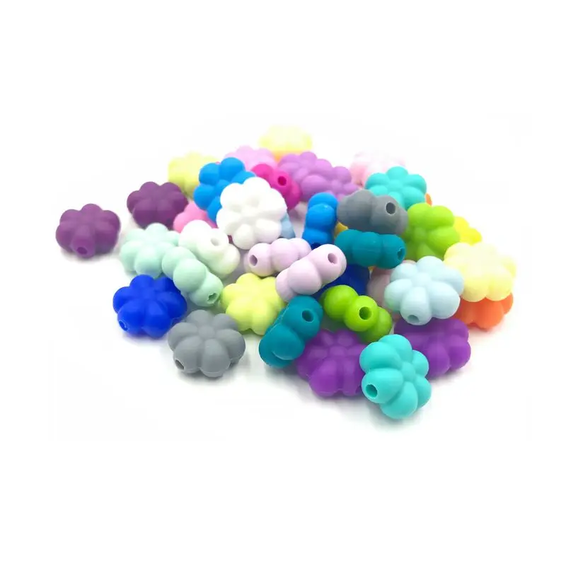 

10pcs Flower Baby Teething Toy Food Grade Silicone Bead Baby Infant Teether Jewelry Accessories Mom Necklace Bracelet BPA Free