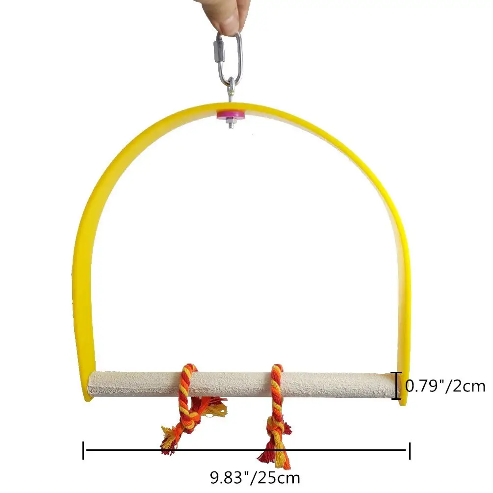 Bird Swing Toy Parrot Grinding Claws Rod Scrub Acrylic Climbing Stand for Parakeet Cockatiel Hanging(Random Color