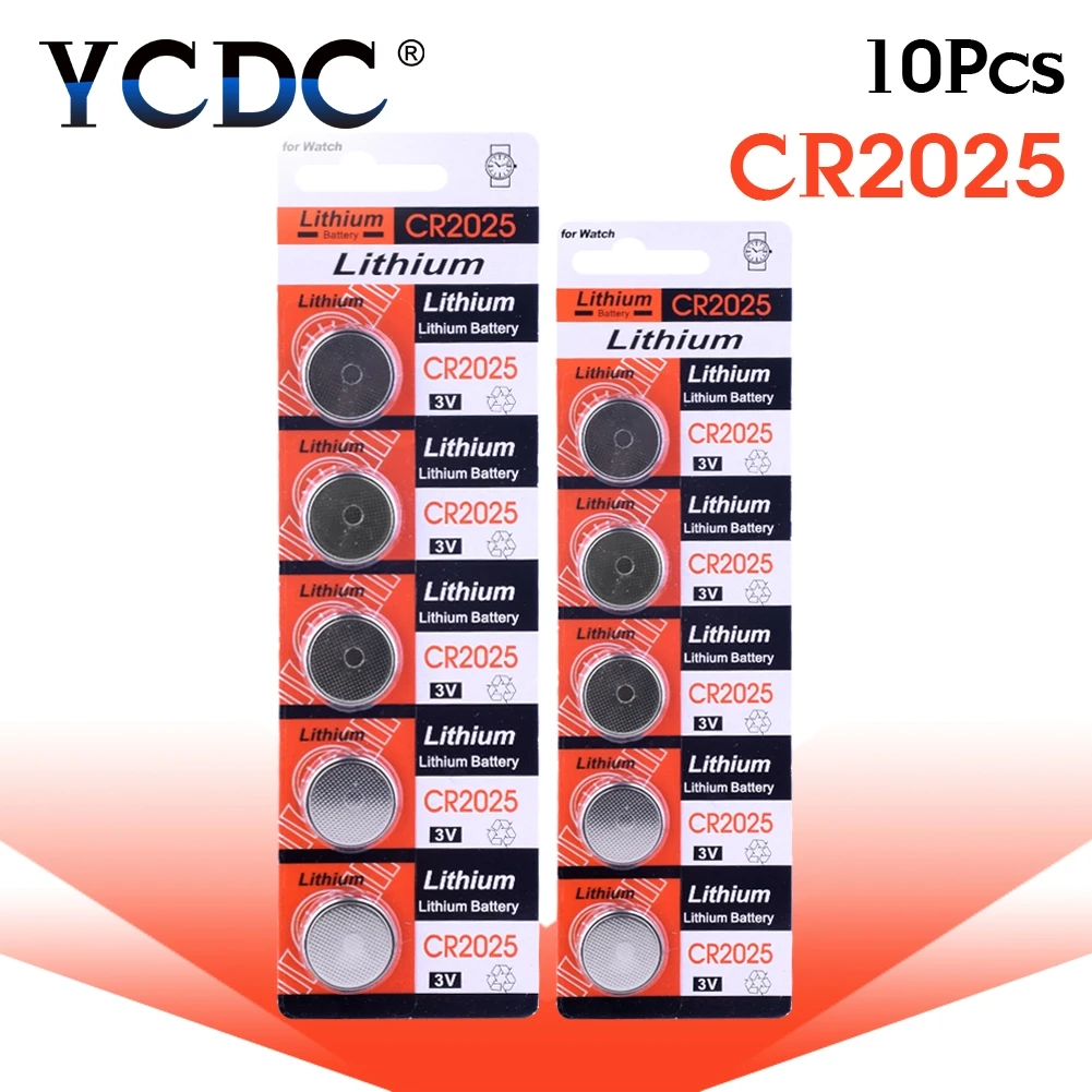 10 шт./упак. CR2025 литиевая батарея таблеточного типа для Батарея DL2025 BR2025 KCR2025 сотовый батарейки-таблетки 3V CR 2025 для мобильного часо-Электронная игрушка пульт дистанционного управления