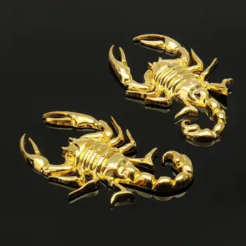 

1Pair Motorcycle Sliver/Gold 3D Scorpion Gas Tank Fairing Decal Sticker For Harley/Honda/Yamaha/Suzuki Metal