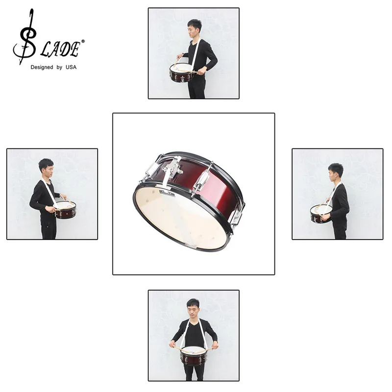 

High Quality 14 inch Snare Drum head Professional Snare Drum Head with Drumstick Drum Wrench Strap for Student Band