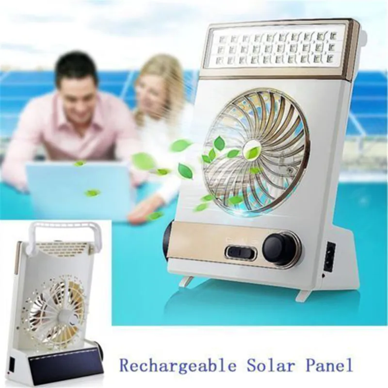 Вшей многофункциональный портативный вентилятор домашний светодиодный настольный светильник уличный солнечный фонарик золотой