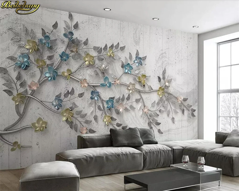 beibehang Custom 3d photo wallpaper 3D backdrop of modern minimalist bedroom den wall stereoscopic 3D relief tree space