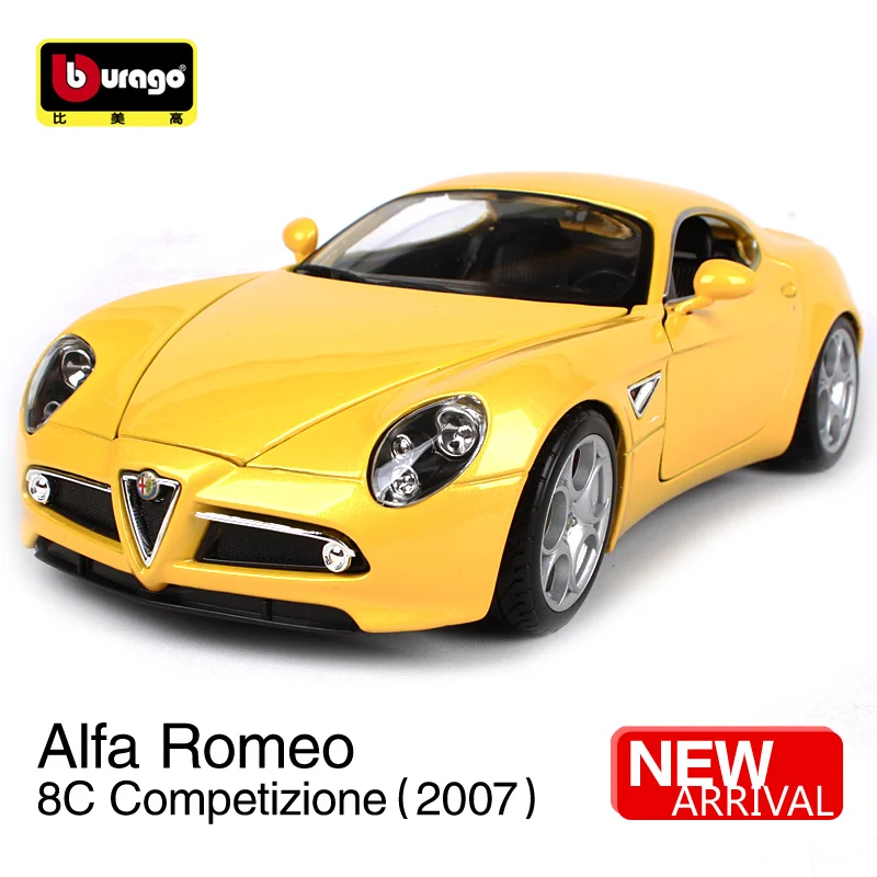 Buurago 1:18 2007 Alfa Romeo 8C Competizione Sports Car Diecast Model Car Toy New In Box Free Shipping NEW ARRIVAL 12077