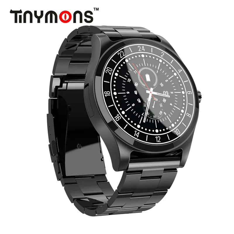 Смарт-часы Tinymons DT19 с Bluetooth мужские металлические наручные часы циферблатом