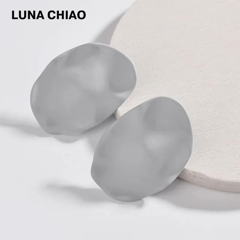 Женские серьги гвоздики с цветным порошковым покрытием LUNA CHIAO большие