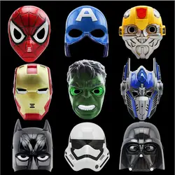 100 шт./лот Человек-паук Капитан Америка Железный человек Халк Star Военная маска Хэллоуин маски светодиодный Glow маски Бэтмена