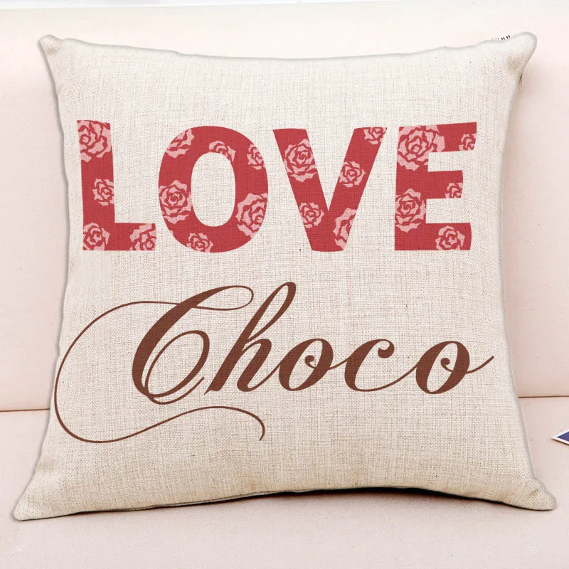 

Cushion Home Decoration Cushion Cover Girl Gift Cute Romantic Pillow Case For Lovers Couples Cartoon Print Valentine's Day Gift