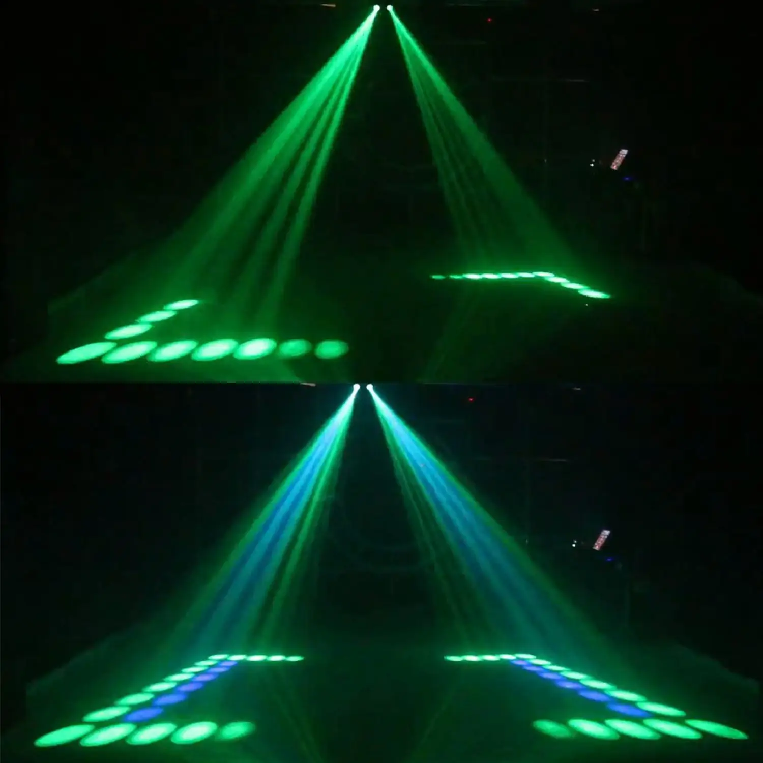 Bifi-светодиодные Портативный музыка Авто/звук активированная операционная система 128 светодиодный RGBW огней двойной головкой лазерный сценический эффект освещения клуб диско DJ вечерние бар КТВ
