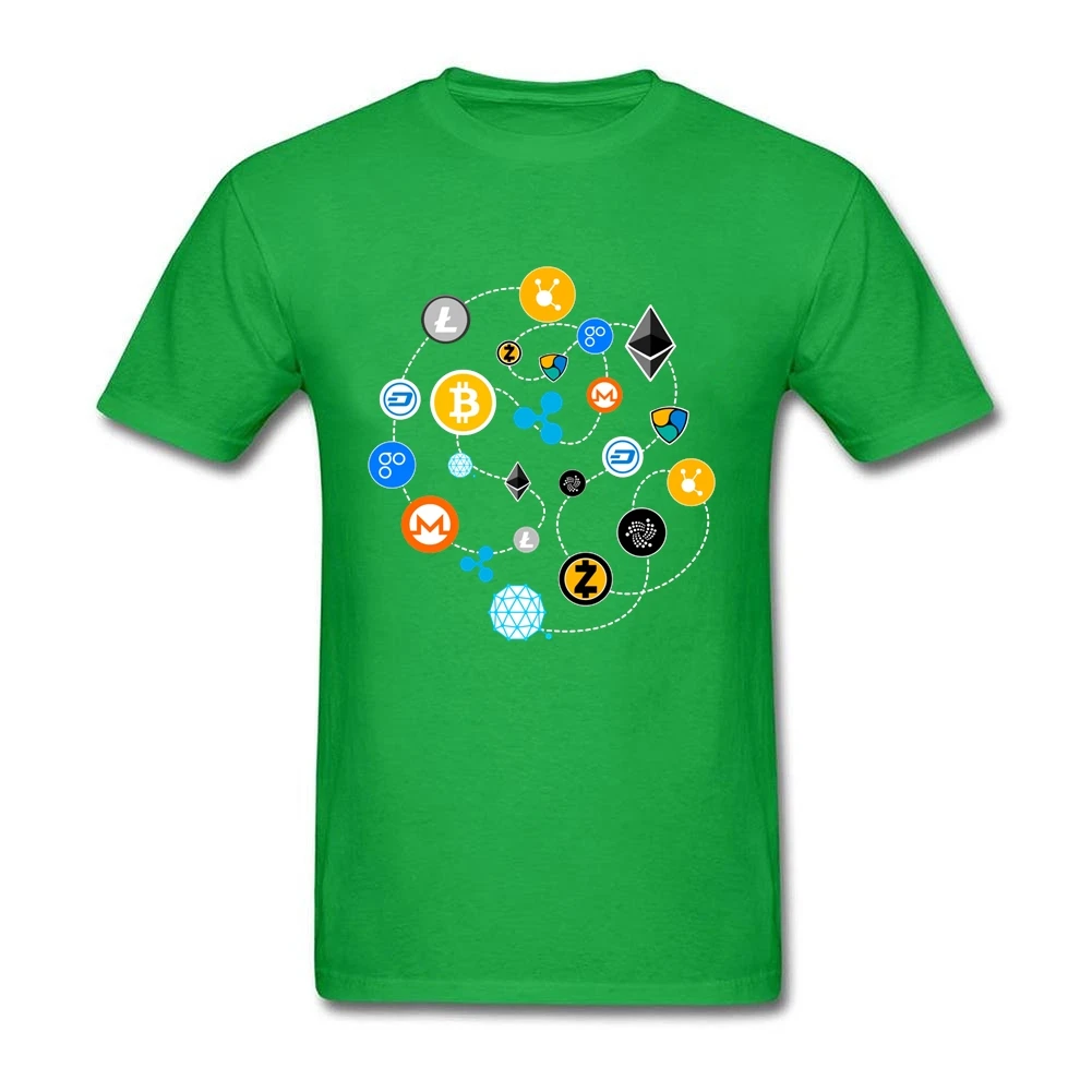 Bitcoin Litecoin Dash Zcash Ethereum Monero Ripple Camisa Summer Men's T Shirt Short Sleeve Cotton O-neck Cryptocurrency T Shirt