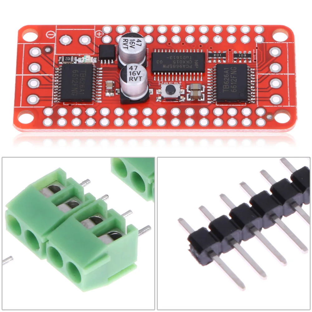 

Stepper Motor Driver Controller Board +2 pcs Straight Pin +5 pcs Cable Jack Dual DC for Arduino PCA9685+TB6612