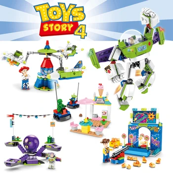 

Toys Story 4 Minifigs Buzz Lightyear Woody Jessie Alien Ducky Bo Peep Bonnie Duke Caboom Building Blocks Movie Toys