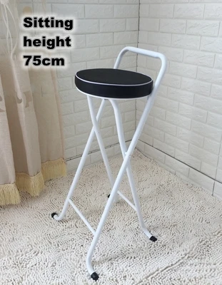 Modern Folding bar stool High foot Chair Comfortable Soft Seat chair For Man/Woman metal frame Wine pub stool