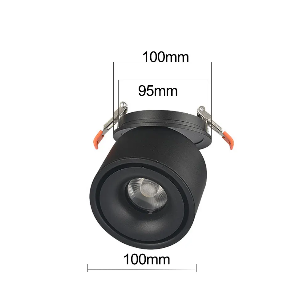85-265 в/AC Вход 3 Вт 5 Вт 7 Вт 10 Вт 12 Вт светодиодный встроенный светильник складной и вращающийся на 360 градусов COB задний потолочный точечный светильник