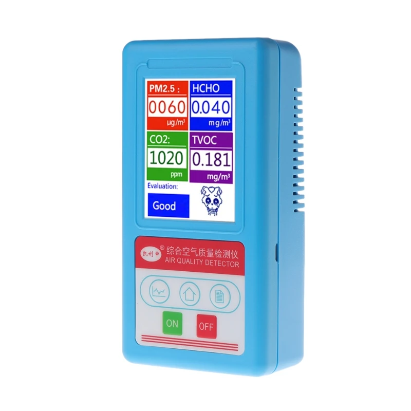 

Gas Analyzer Formaldehyde CO2 Carbon Dioxide PM1.0 PM2.5 PM10 HCHO TVOC Gas Detector Particles Monitor Air Quality Analyzer