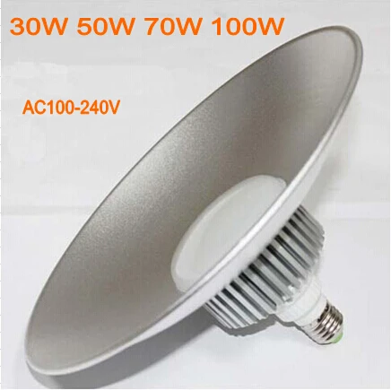 

6pcs/lot LED mining lamp 100W 70W 50W 30W led high bay light E27 factory Lighting Lamp AC100V~240V