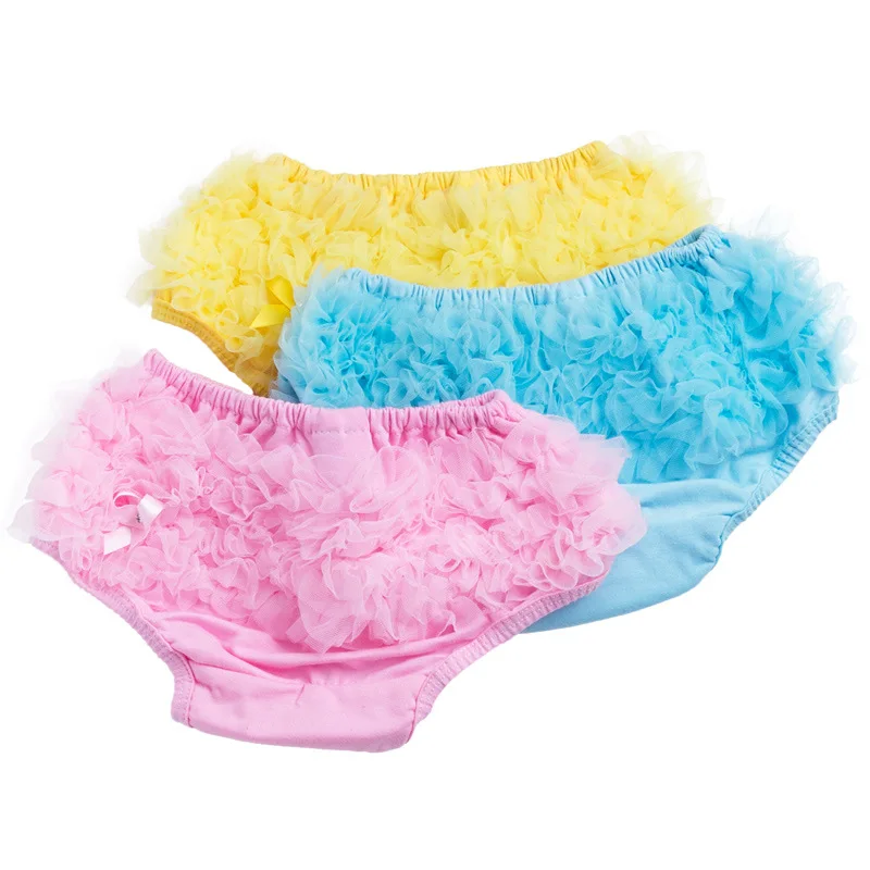 2018 new female baby PP underwear pants, 0 2 years old lace cotton