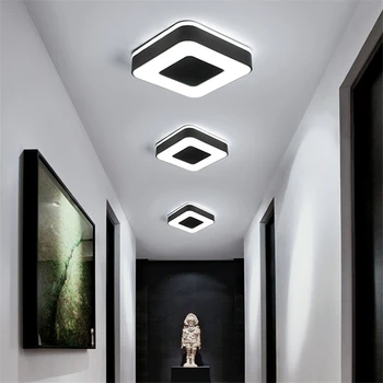 

2019 New Design Modern Simple LED Ceiling Light Round Square Surface Mounted White Black Lamp for Bedroom Corridor