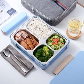 

ONEUP Stainless Steel Lunch Box 1250ml Leakproof Bento Box Microwavable Foond Container With Portable Bag Thermal Insulation