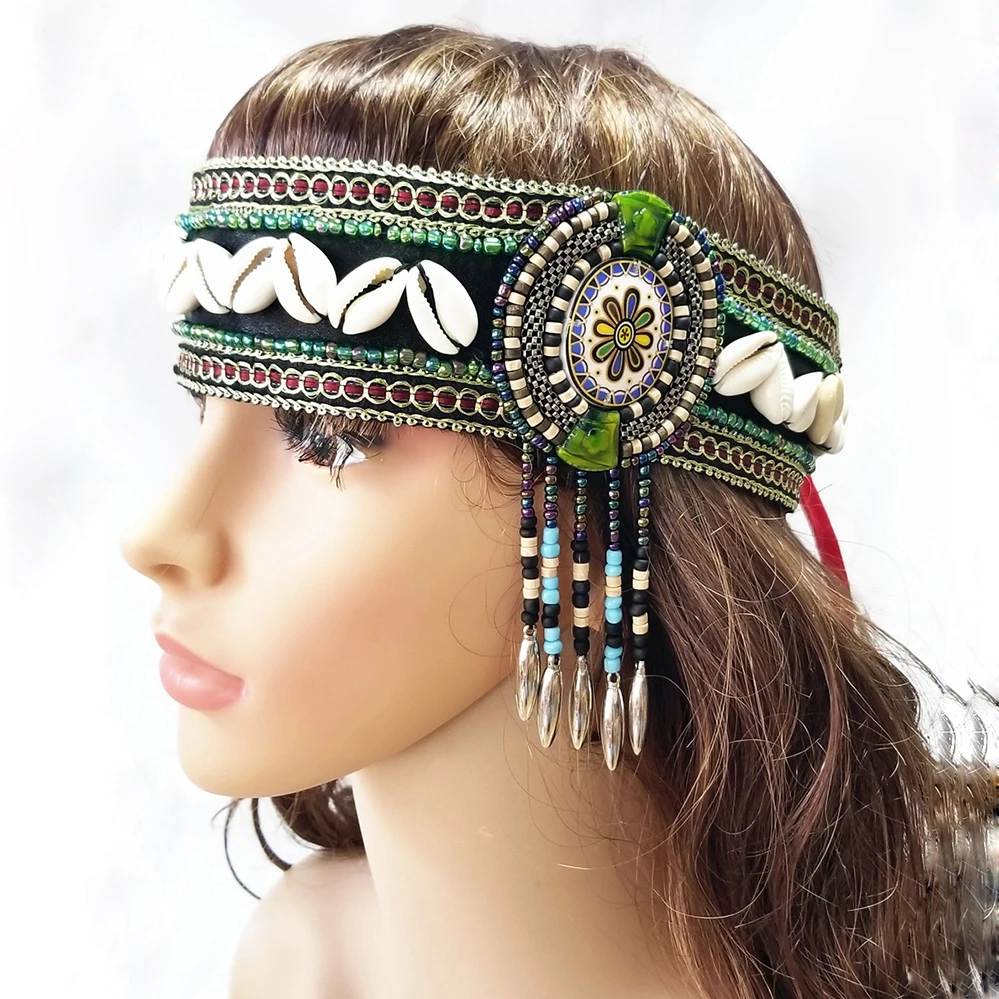 エスニックベリーダンスヘアアクセサリー3個セット部族リストバンド