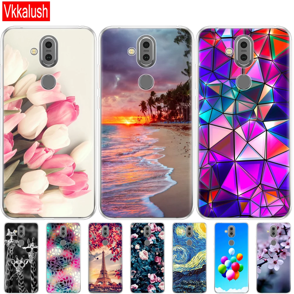 

For Nokia 8.1 Case For Nokia 7.1plus 2018 Cover Silicon shell Cover For Capa Nokia 8.1 / X7 2018 Case bumper coque etui cartoon