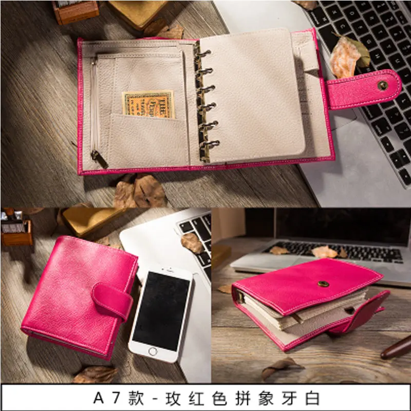 Yiwi A6/личный A7 винтажный блокнот из натуральной кожи для путешествий дневник ручной работы из воловьей кожи подарок аксессуары для путешествий - Цвет: A7 Red Beige