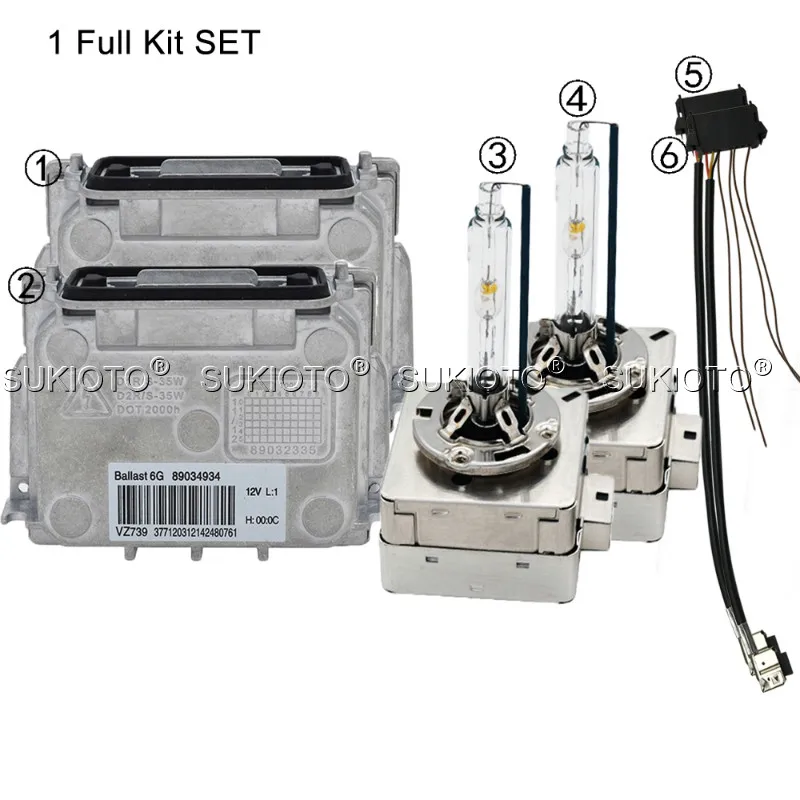 SUKIOTO OEM D1S Ballast Kit 4L0 907 391 89034934 D1S D1R xenon ballast Control Unit Module Car Headlight kit D1S D3S 4300K-8000K