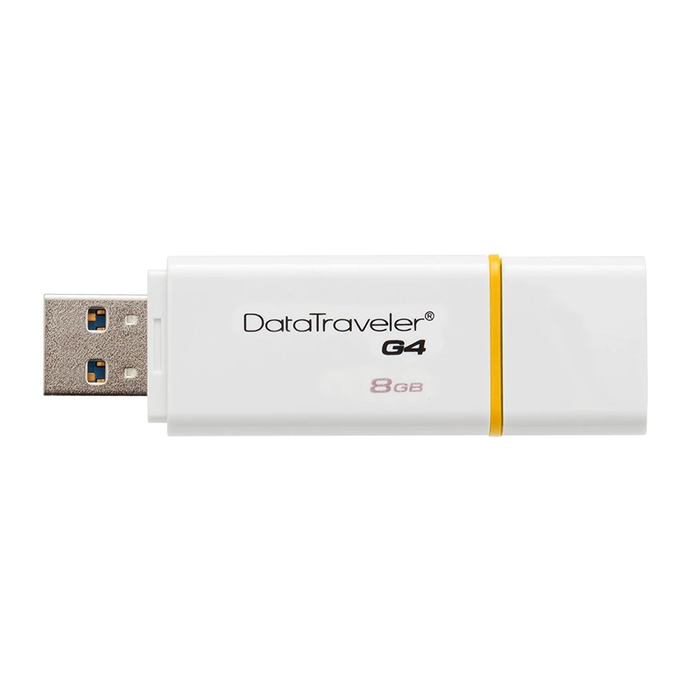 Kingston Technology DataTraveler G4 8 GB DE Memoria USB (USB 3,0 DE 8 GB USB tipo-A tipo Llave) Color Blanco y Amarillo