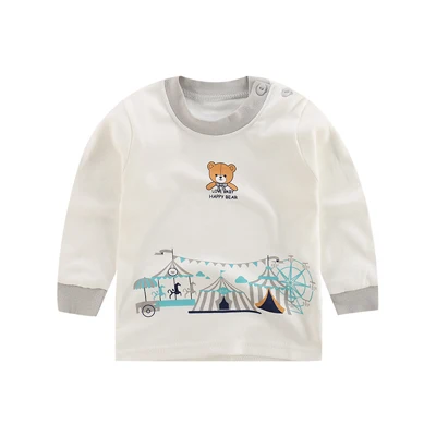 BOVURRL/Детские осенне-весенние топы с длинными рукавами; Одежда для мальчиков; одежда для сна; Детские футболки для мальчиков; свитер для маленьких мальчиков - Цвет: C