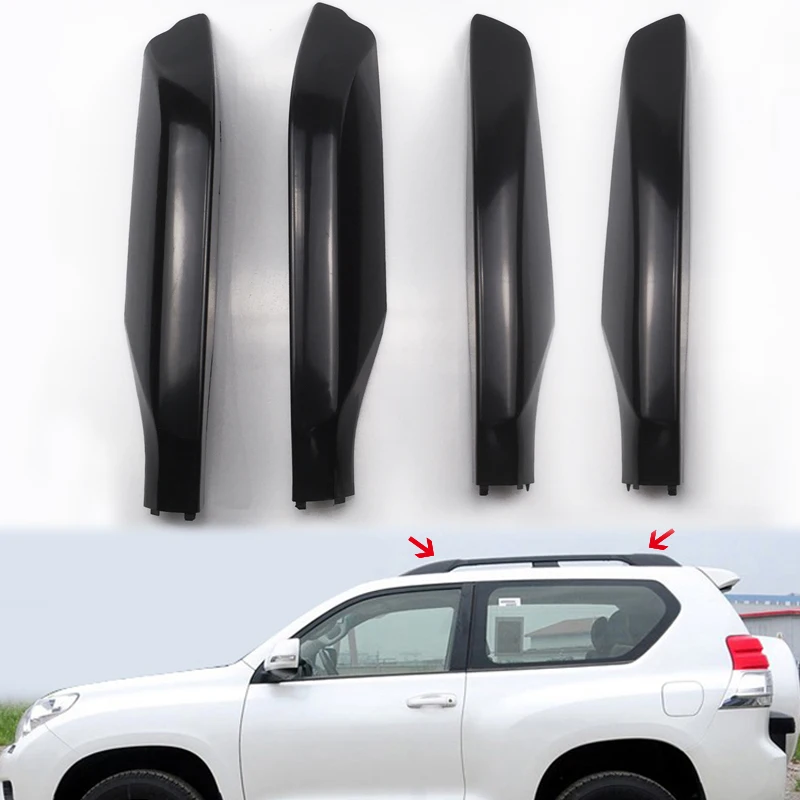 Roof Rack Rail End Caps For Toyota Highlander 2001-2007 - Set Of 4 Black ABS Covers