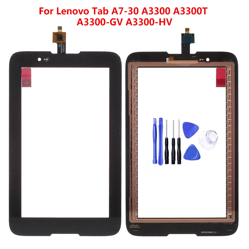 Сменный сенсорный экран для Lenovo Tab A3300 A3300T черный с цифровым преобразователем