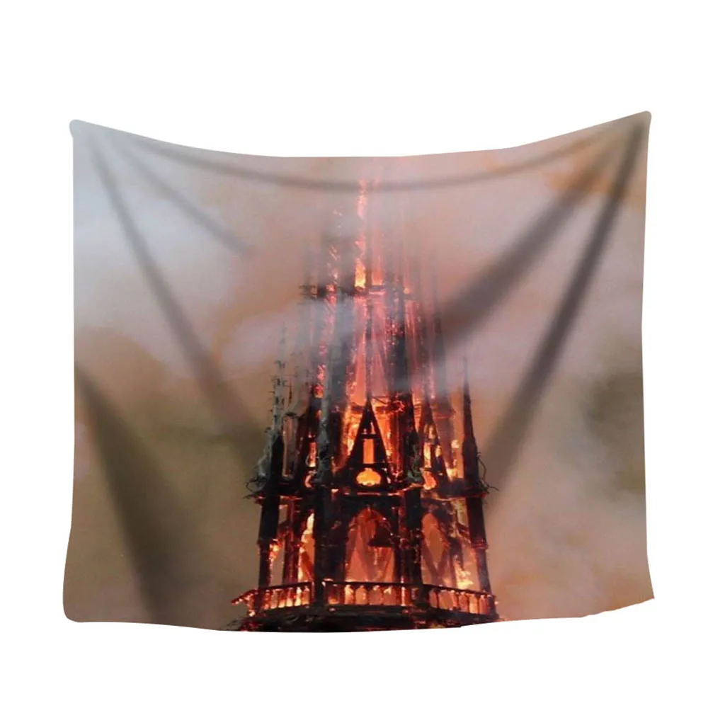 

Gajjar Art Notre Dame de Paris Tapestry Aubusson Colorful Printed Decor Religious Boho Wall Carpet Bohemia Blanket drop ship