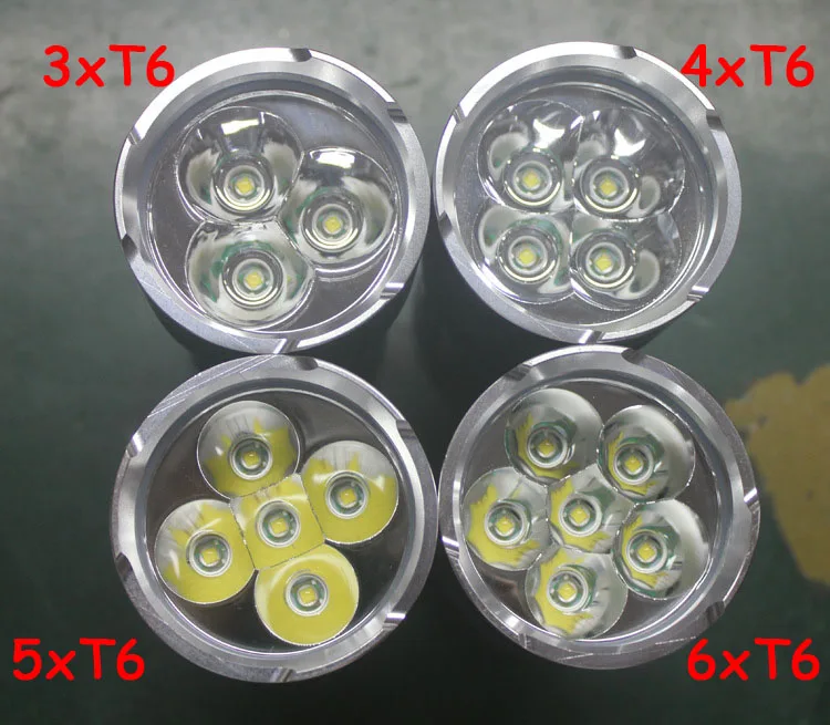 Free Shipping 3T6 4T6 5T6 6T6 7T6 8T6 9T6 10T6 12 x XM-L T6 LED Flashlight Torch Use 4 x 18650 lantern Lamp Light