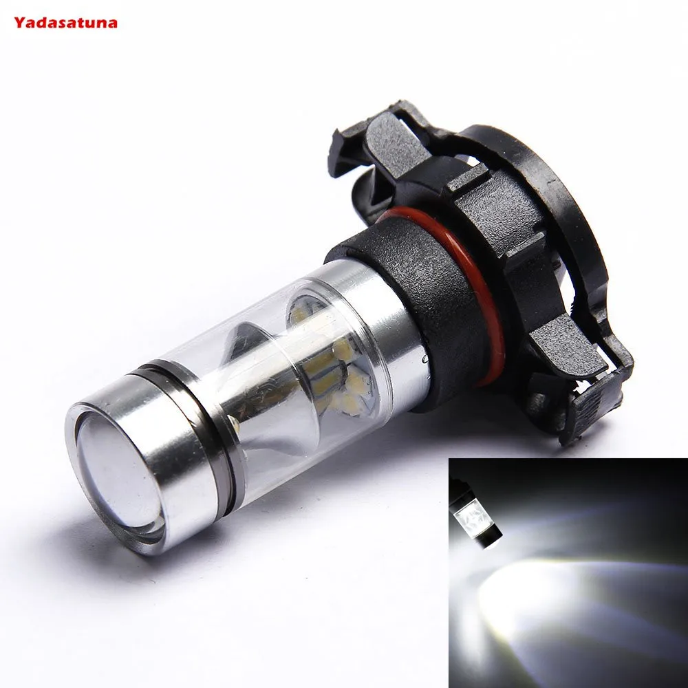 

2 шт. белые 100 Вт 20SMD CREE чип высокой мощности 5202 5201 2504 PSX24W H16 светодиодные лампы для дневных ходовых огней (ДХО)/противотуманных фар